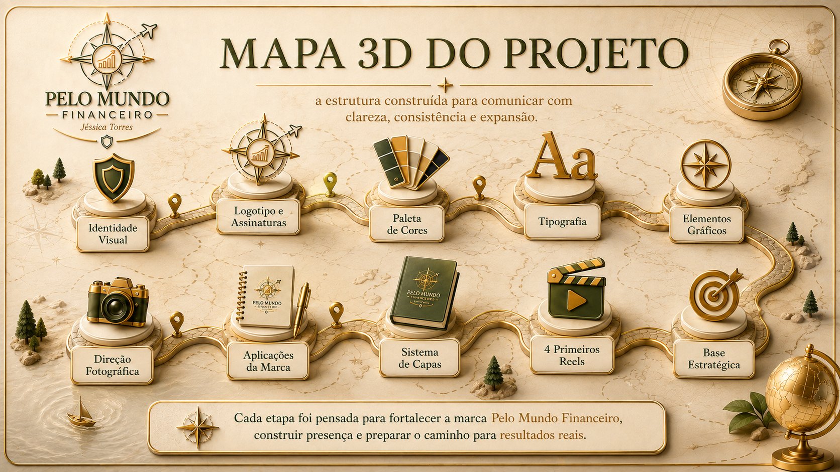 Mapa 3D do Projeto — Pelo Mundo Financeiro, Jéssica Torres